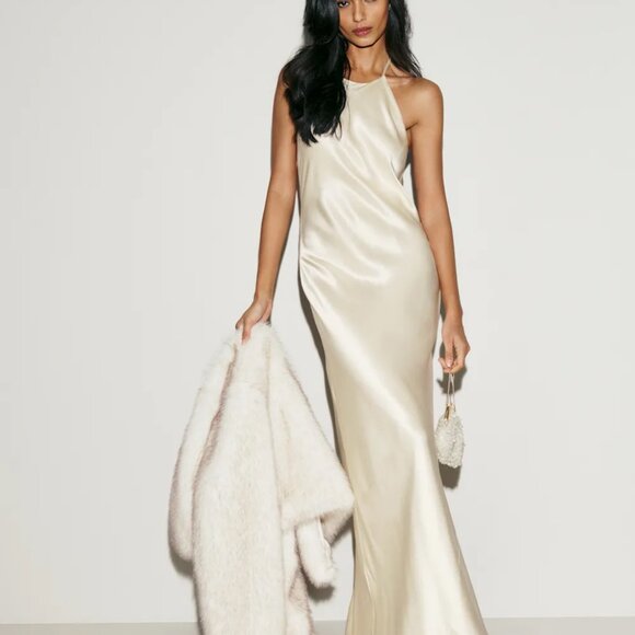 Reformation Jeany Silk Dress Ivory - Size M - Picture 4 of 5